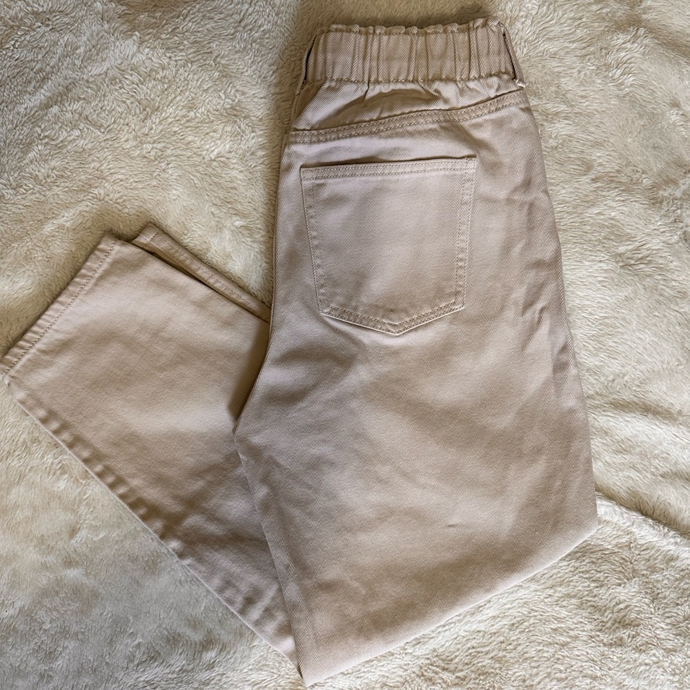 H&M cream straight leg jeans